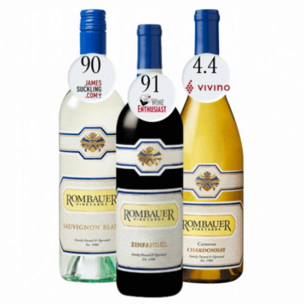 TRIO-ROMBAUER-ZINFANDEL-SAUVIGNON-BLANC-CHARDONNAY